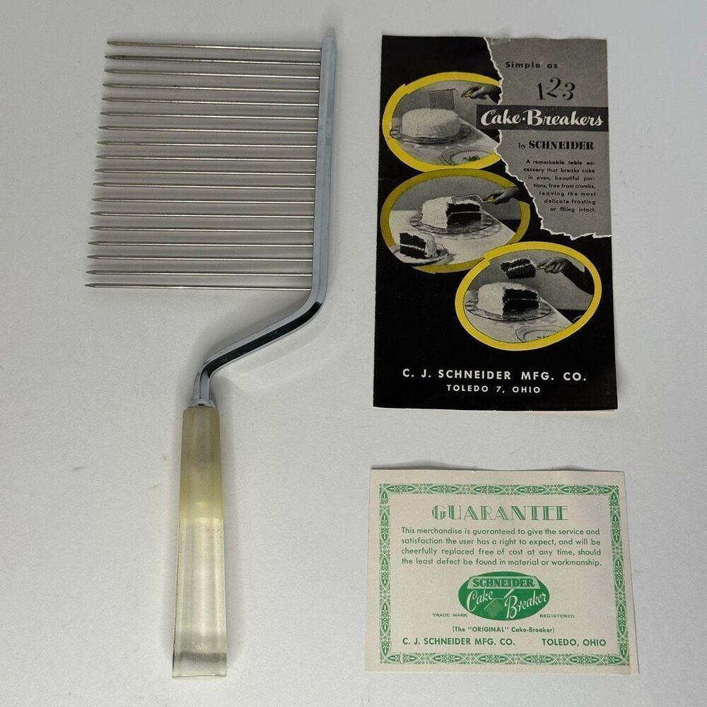 Vintage C.J. Schneider Cake Breakers cutter Clear Handle